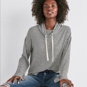 Lucky Brand funnel neck striped sweater